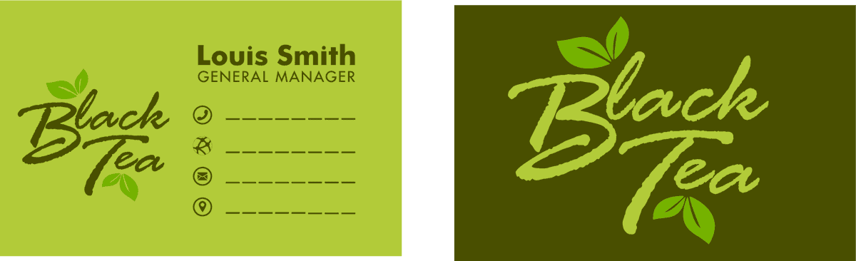 black tea brand identity sets dark green 