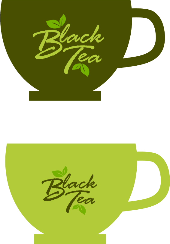 black tea brand identity sets dark green 