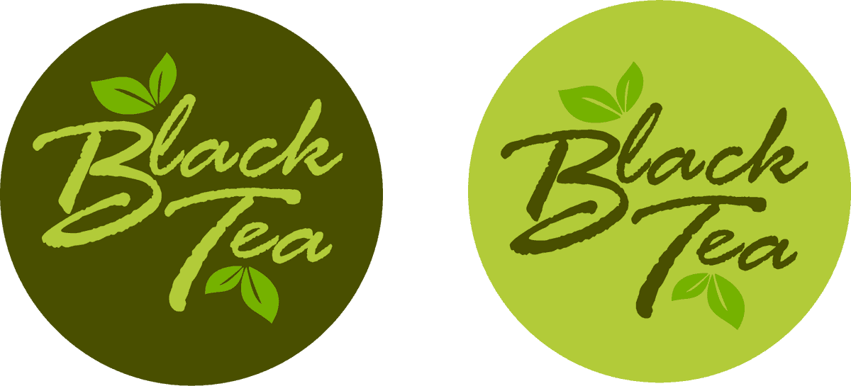 black tea brand identity sets dark green 