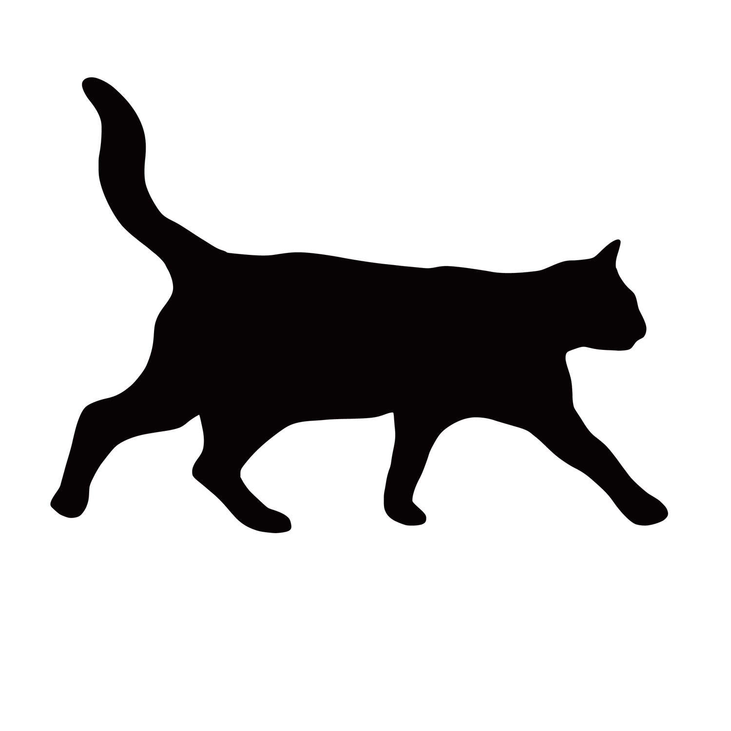 black walking cat silhouettes for playful pet-themed decor and branding options