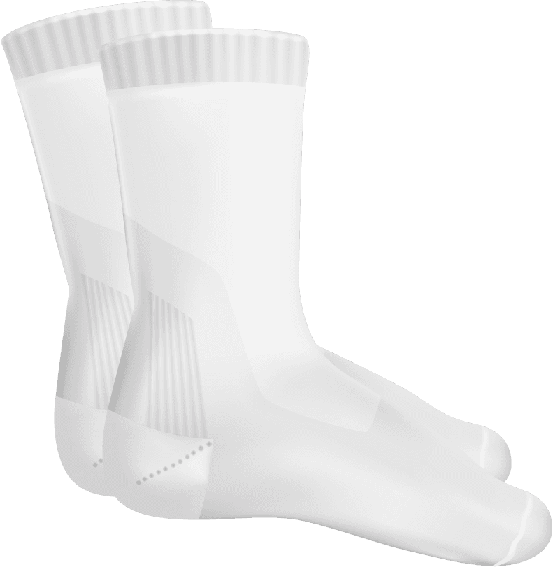 black white template examples different casual socks types realistic transparent isolated