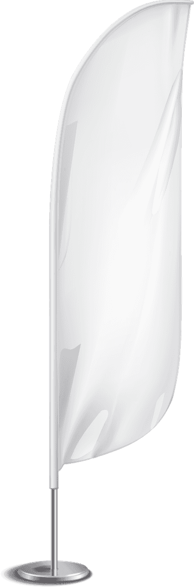 blank white flags banners realistic for advertising events indoor outdoor display