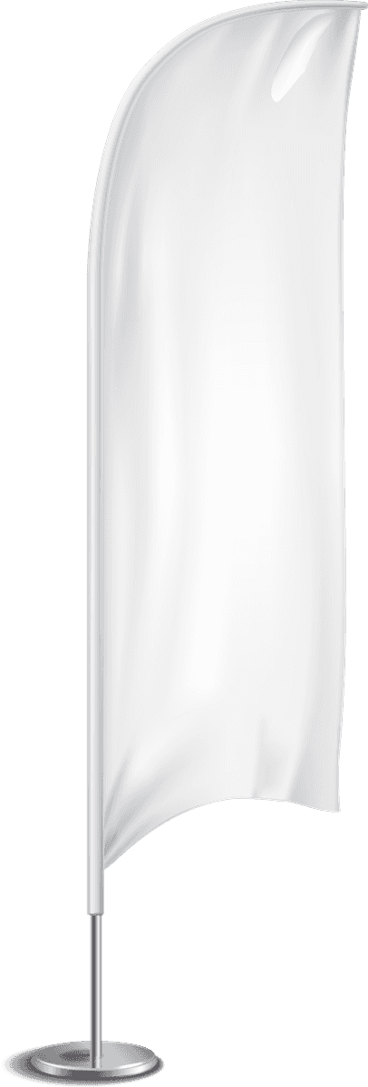 blank white flags banners realistic for events and outdoor advertising displays