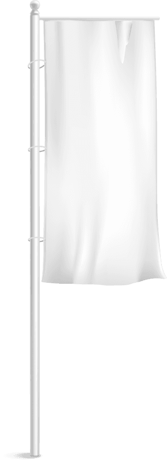 blank white flags banners realistic