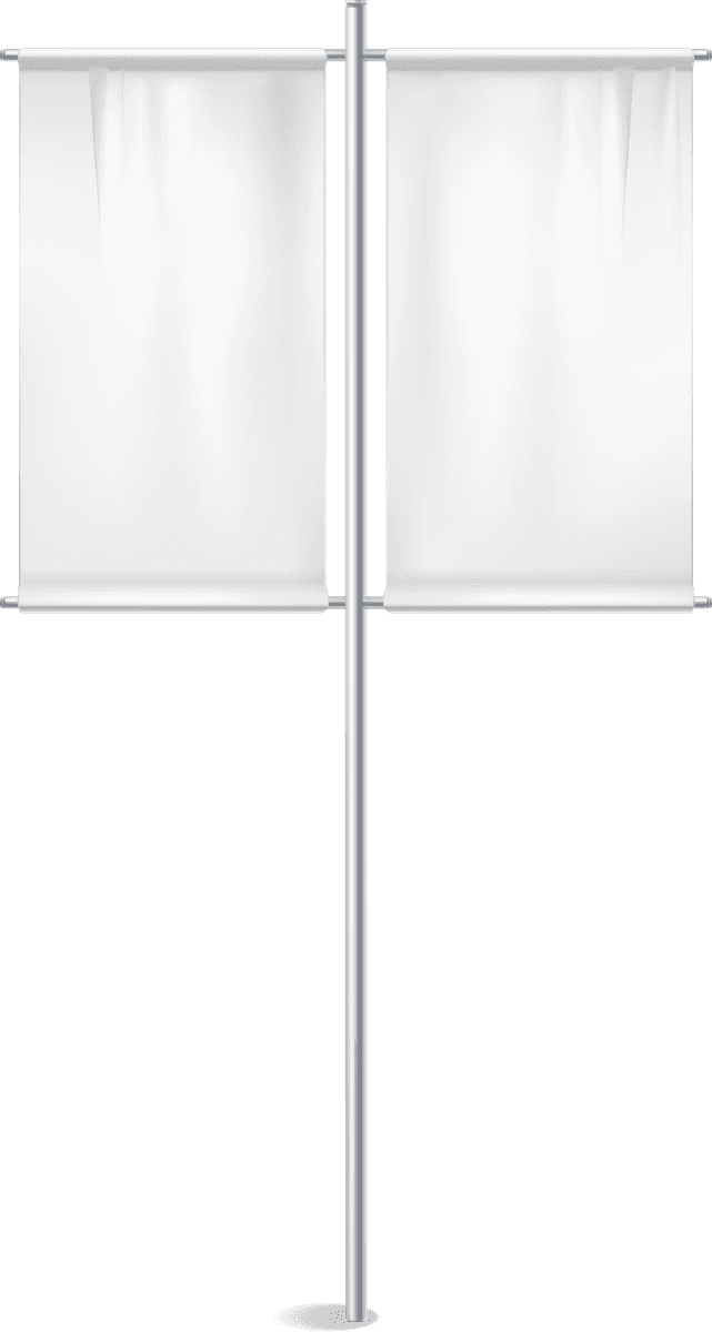 blank white flags banners realistic for events advertising display setup