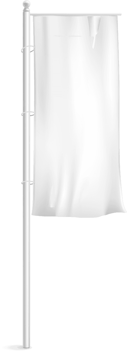 blank white flags banners realistic set