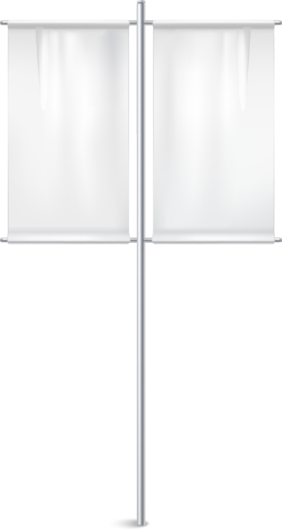 blank white flags banners realistic set