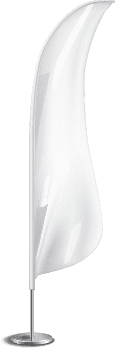 blank white flags banners realistic set