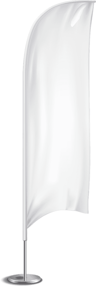 blank white flags banners realistic set