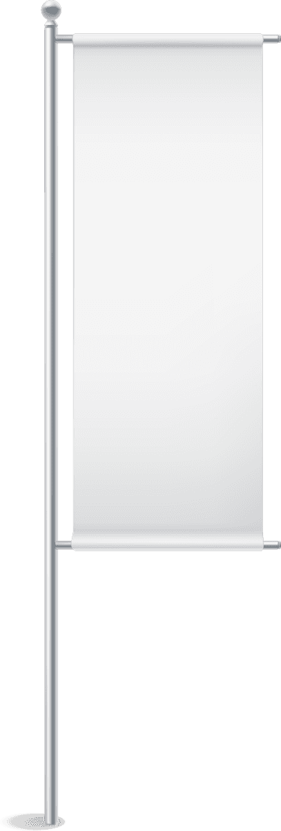 blank white flags banners realistic set