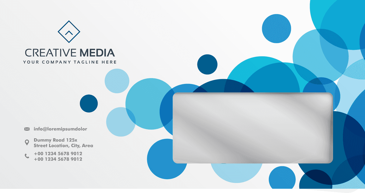 blue abstract business stationery set featuring modern circles and professional layout for branding