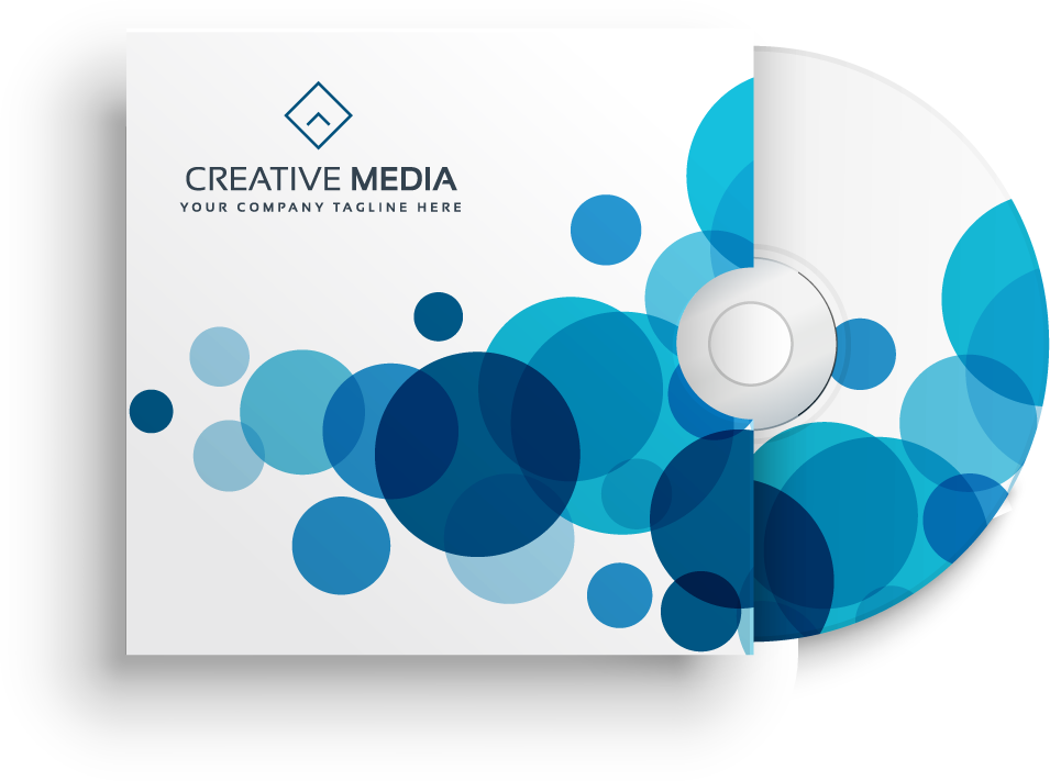 blue abstract business stationery set featuring modern shapes for corporate branding purposes