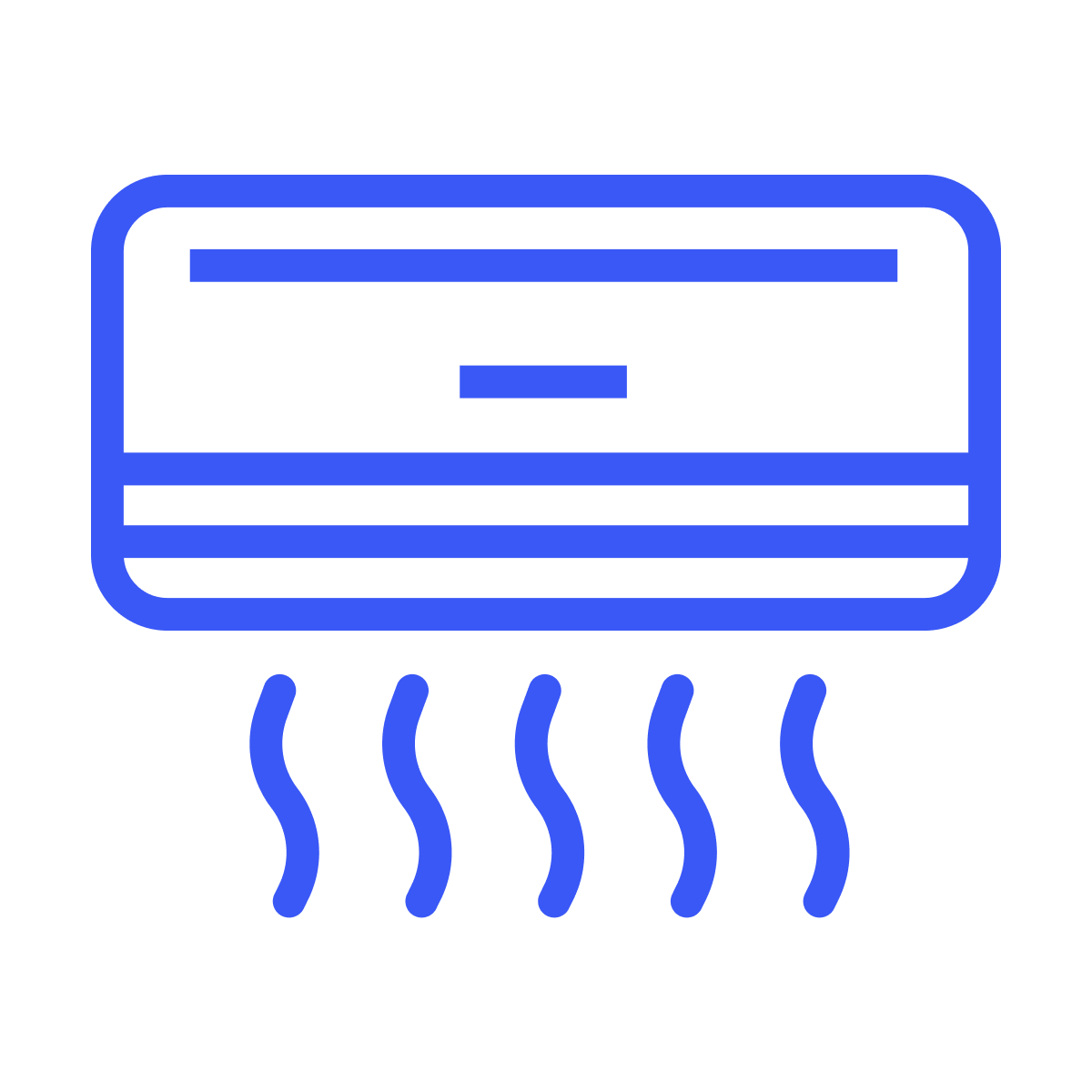 minimalist line art air conditioner icon for cooling and temperature control in home applications