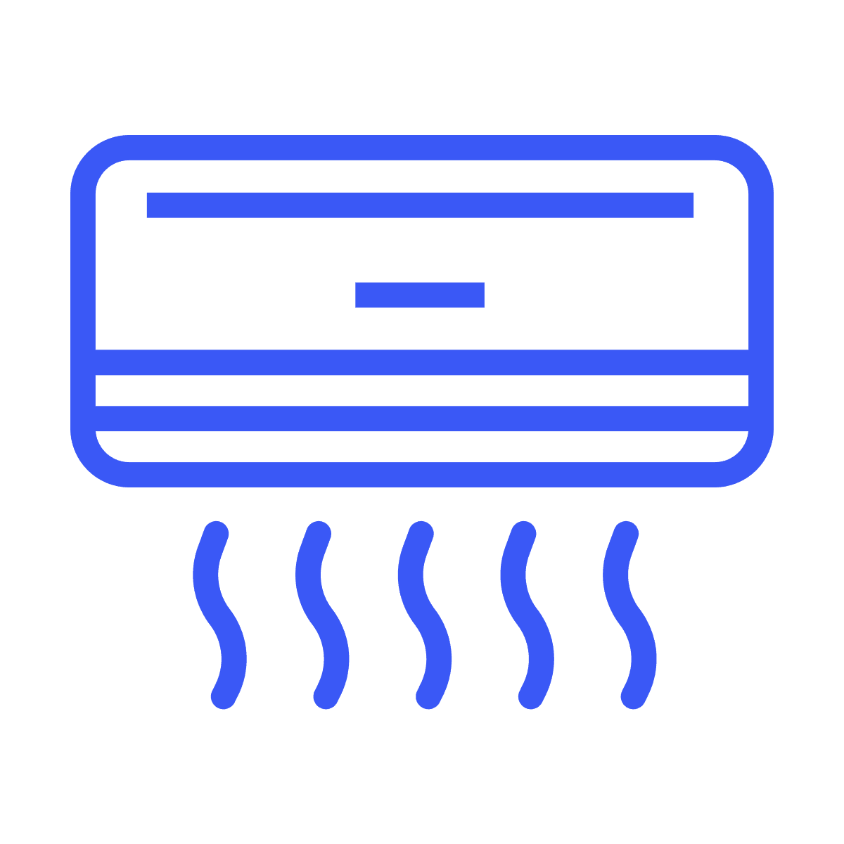 minimalist line art air conditioner icon for cooling and temperature control in home applications