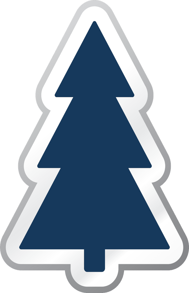 blue cartoon icon vector of a stylized pine tree for seasonal decoration