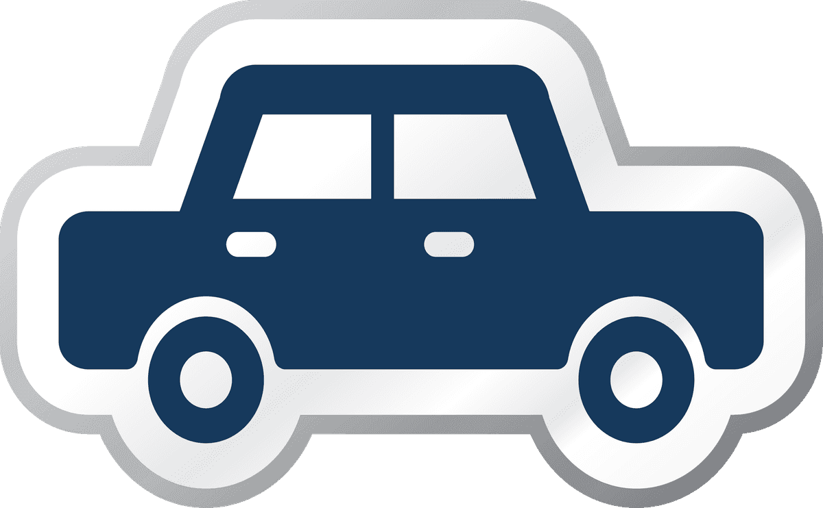 blue cartoon icon vector of a car with bold features for playful transportation apps