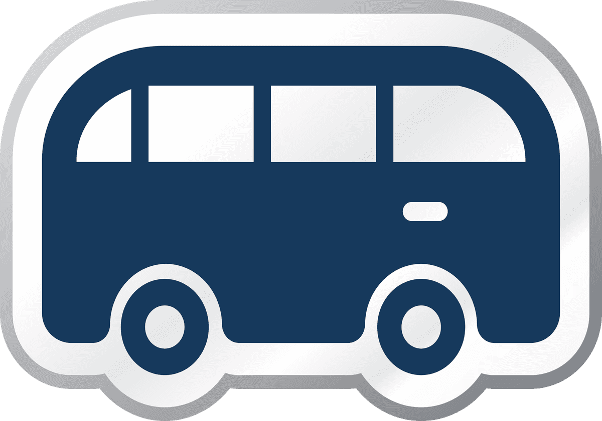 blue cartoon icon vector of a vintage bus suitable for travel apps and websites