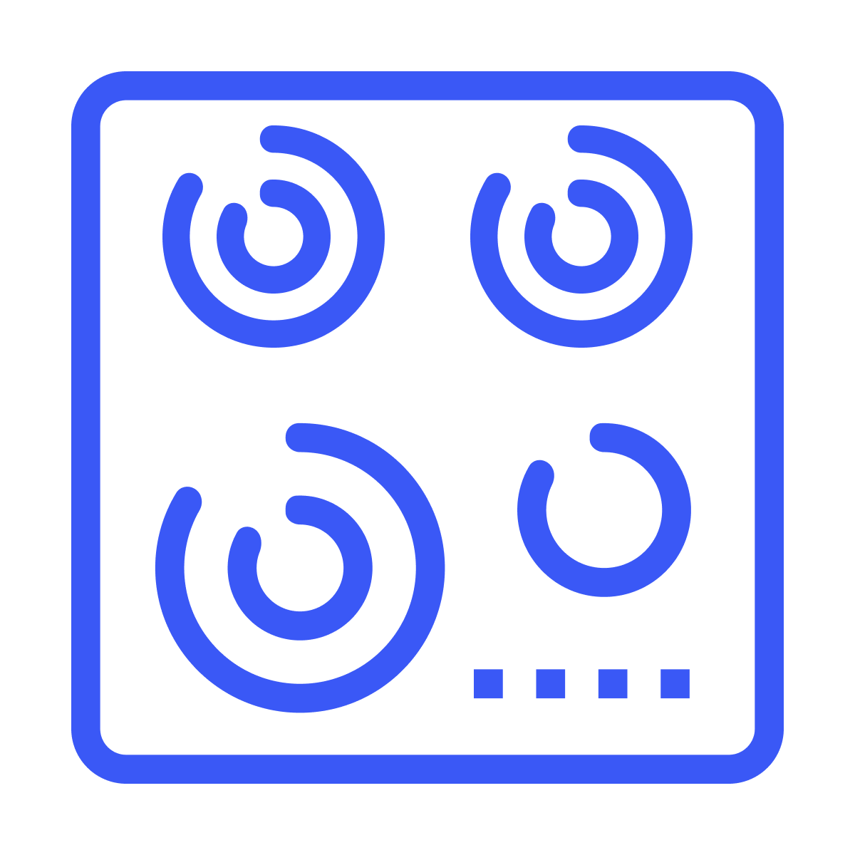 blue elegant electric stove top icon