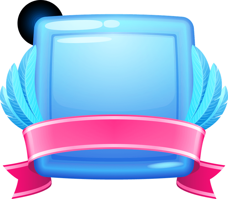 blue glossy award badges ice crystal icons
