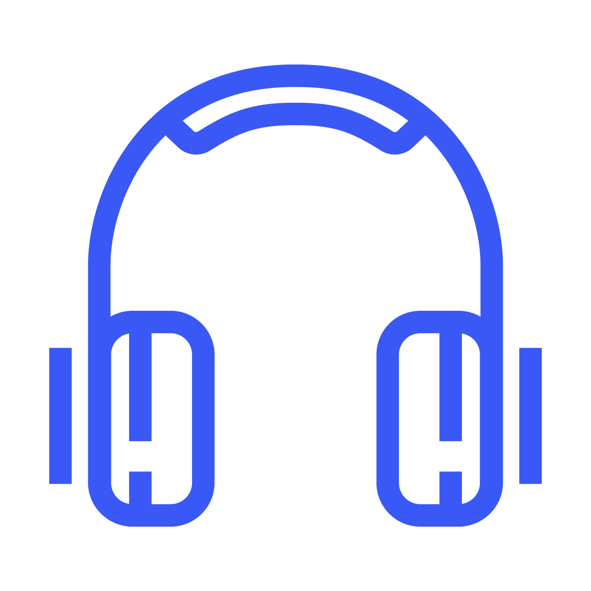 simple outline headphones icon for audio listening and music applications in minimalist line art style