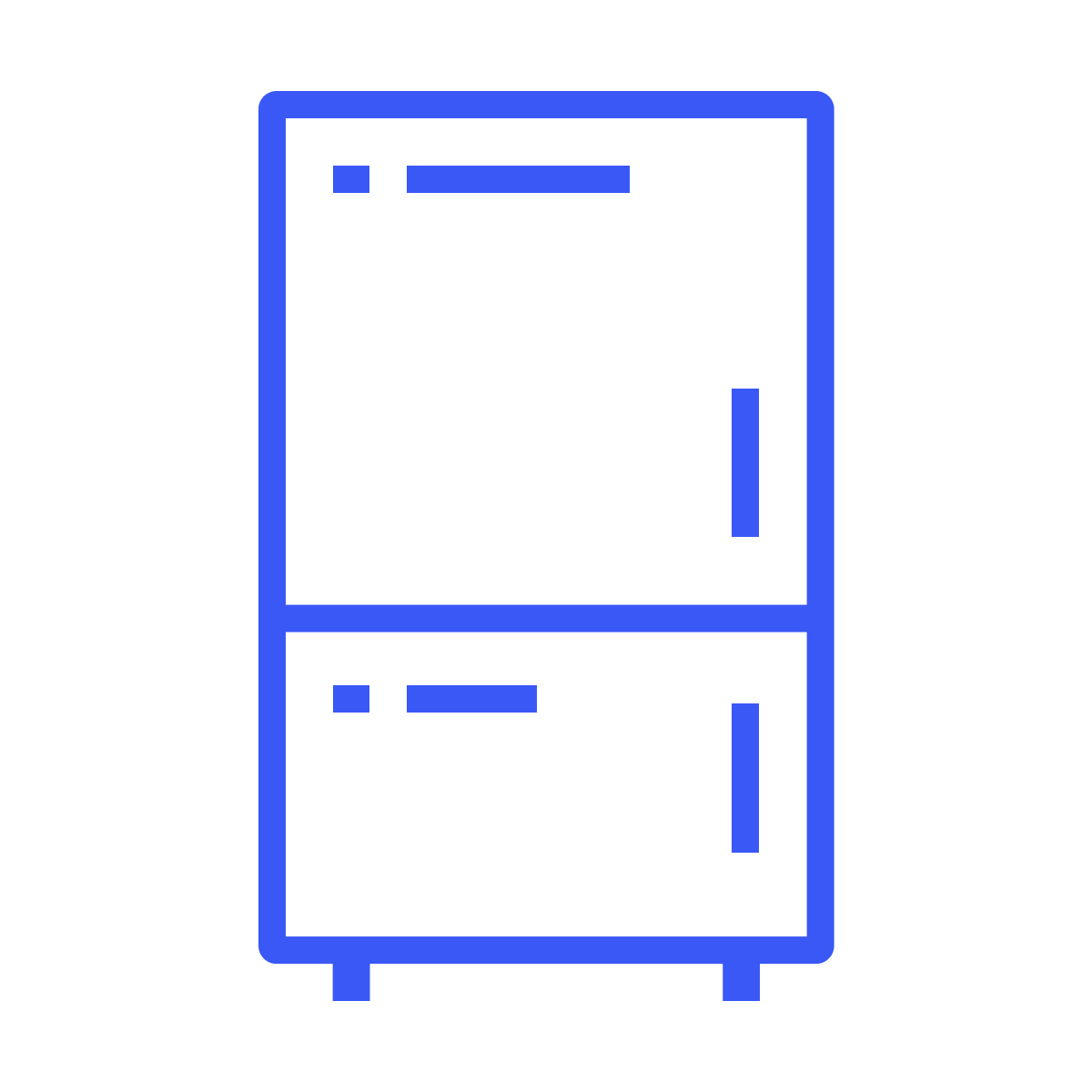 minimalist line art refrigerator icon for convenient household food preservation with efficient double door freezer and fridge