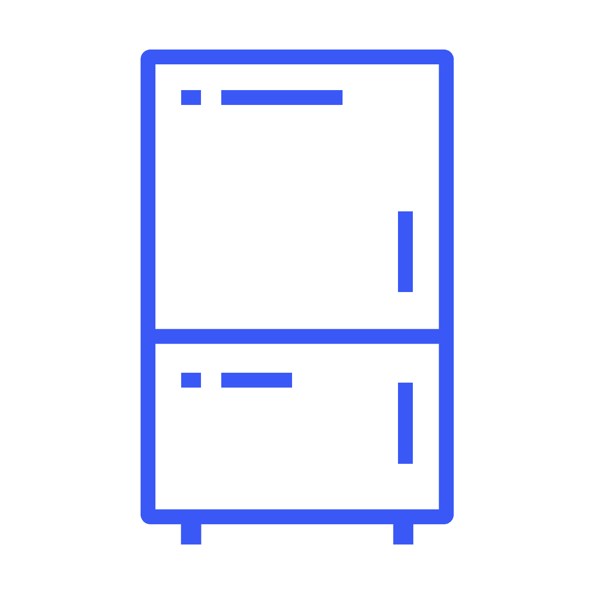 minimalist line art refrigerator icon for convenient household food preservation with efficient double door freezer and fridge