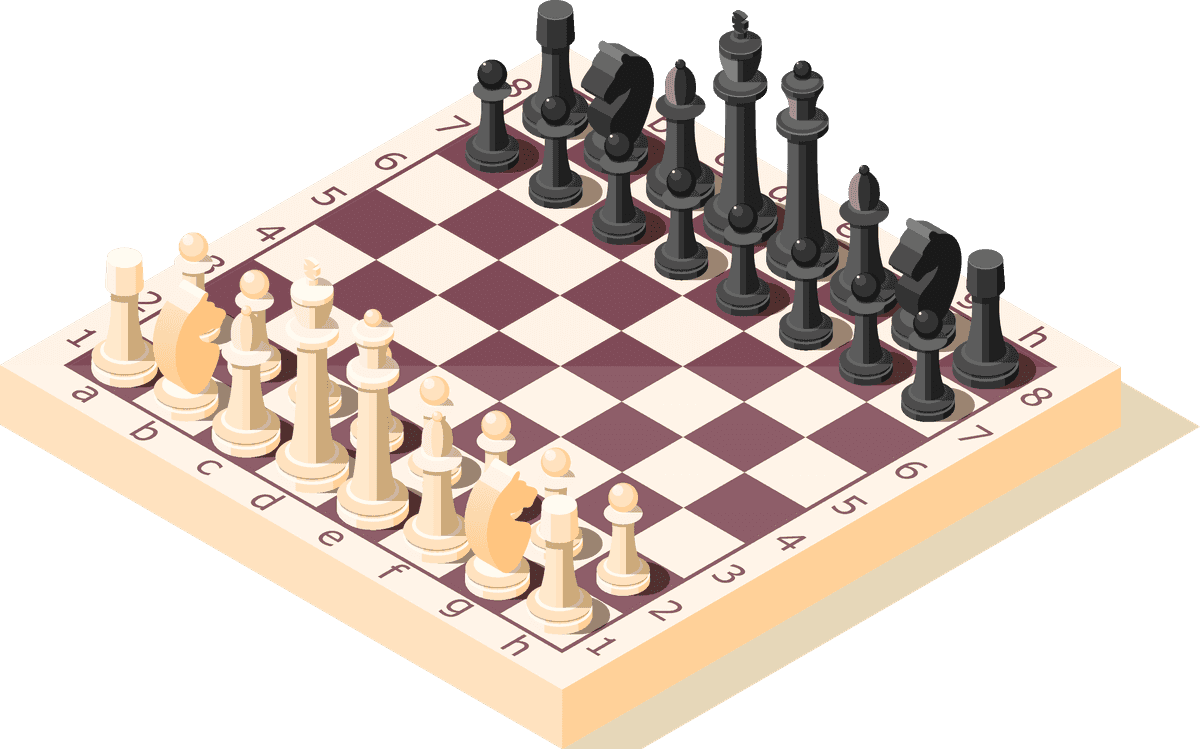 board games isometric icons for chess with sleek aesthetics and vivid colors