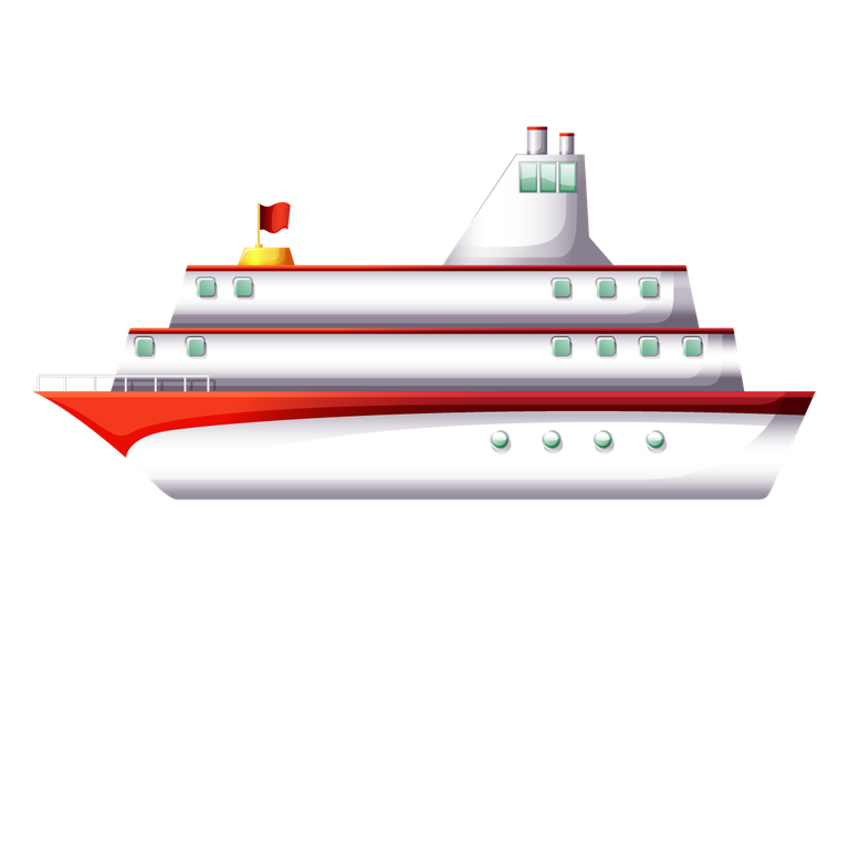 boat and ship on white background