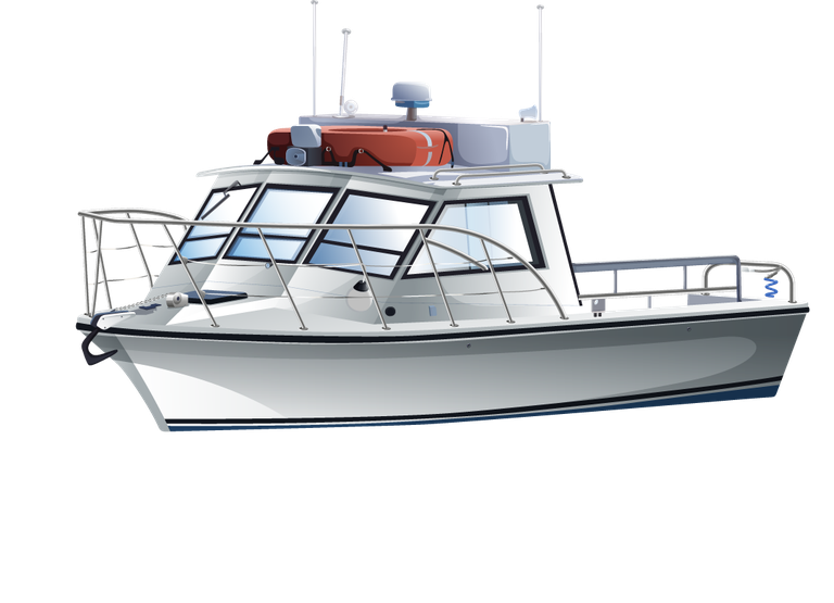 boat and ship on white background