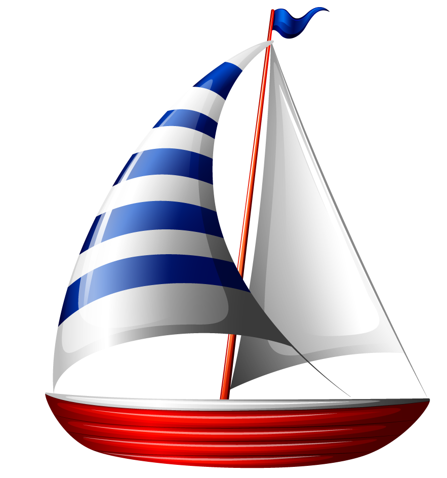 boat and ship on white background