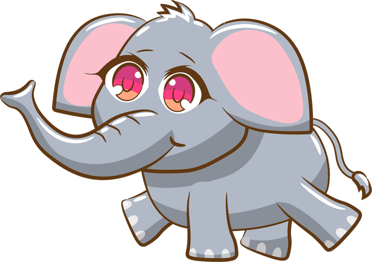 boi cute funny cute cartoon grey elephants isolated on white background