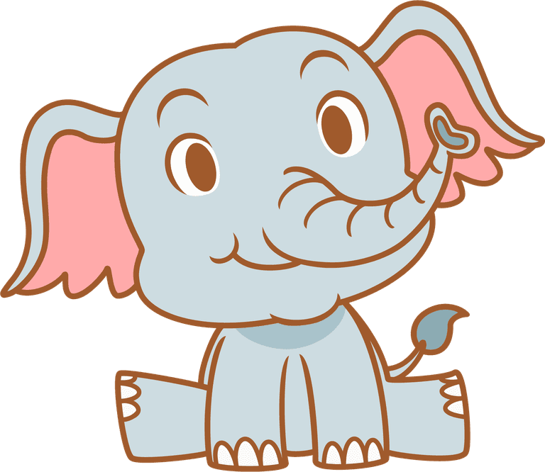 boi cute funny cute cartoon grey elephants isolated on white background
