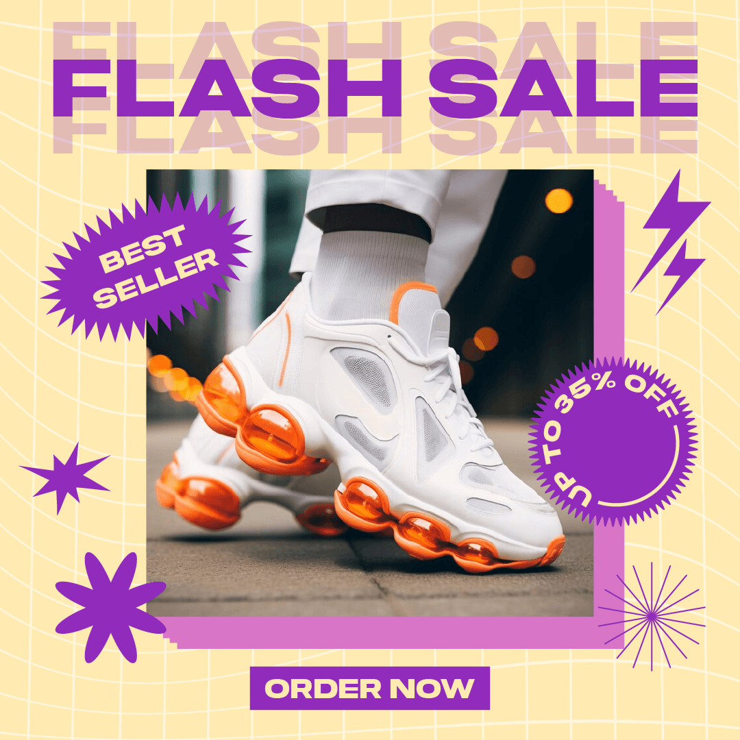 bold flash sale sneakers social media post