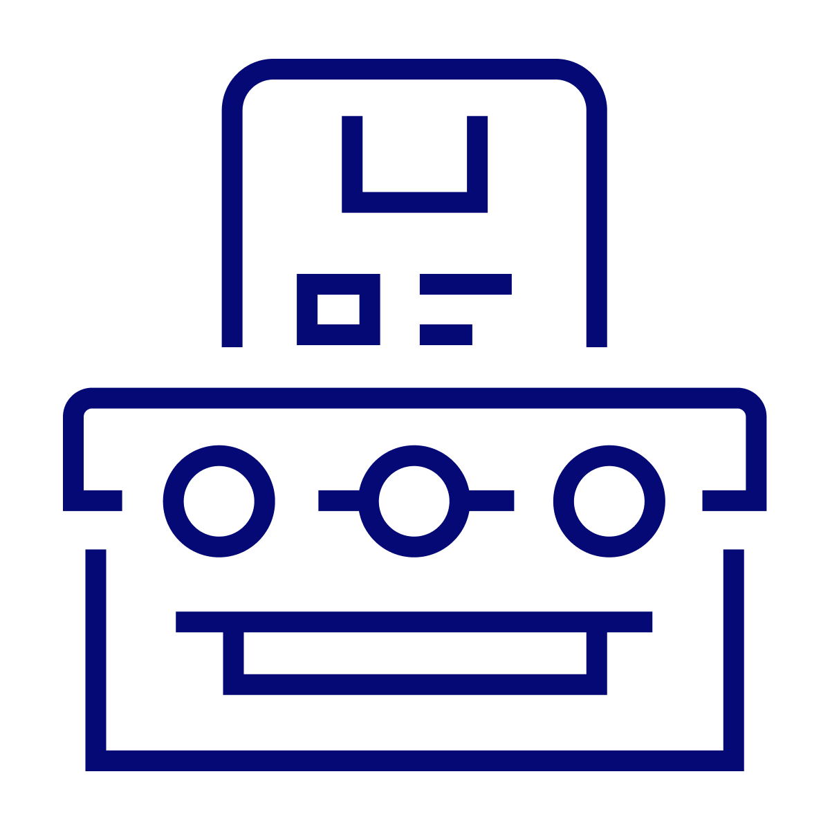 bold line art fax machine icon retro tech