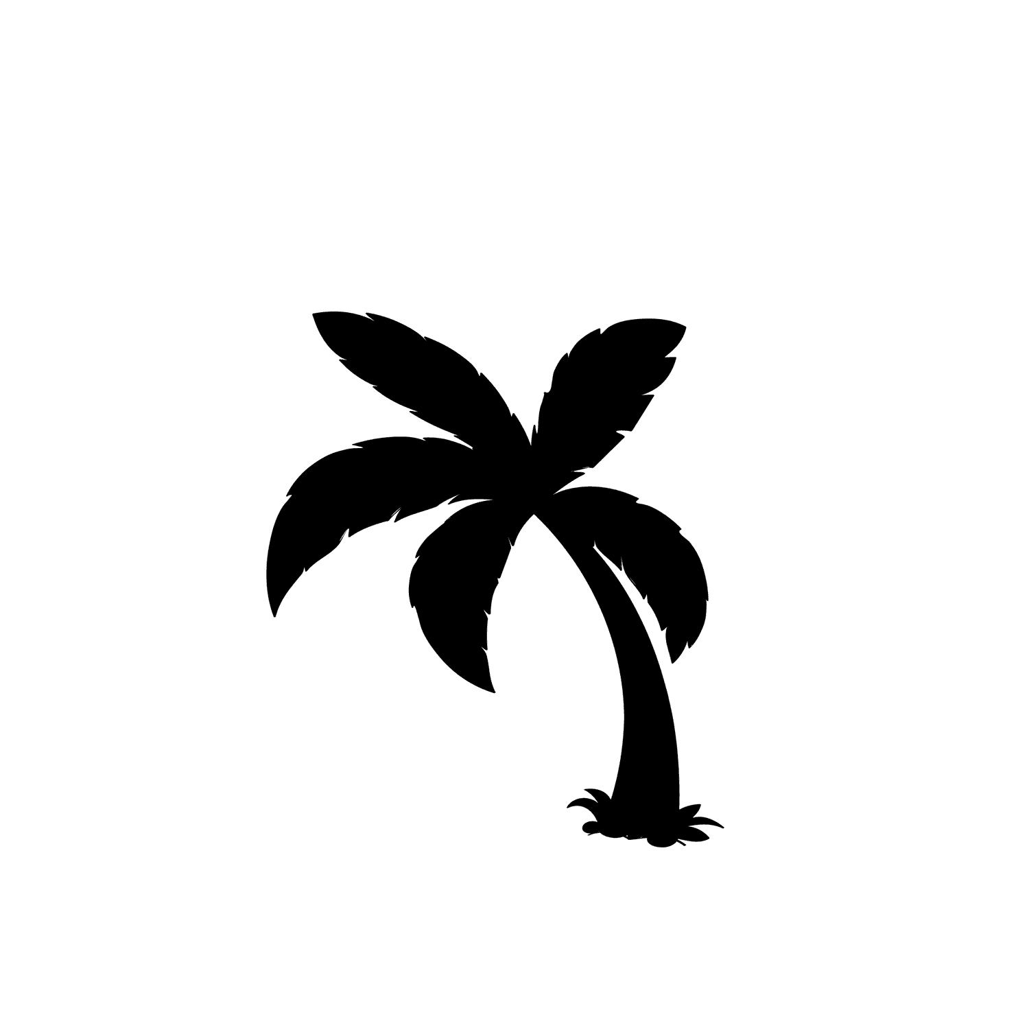 bold palm tree silhouette perfect for beach-themed decorations and tropical marketing