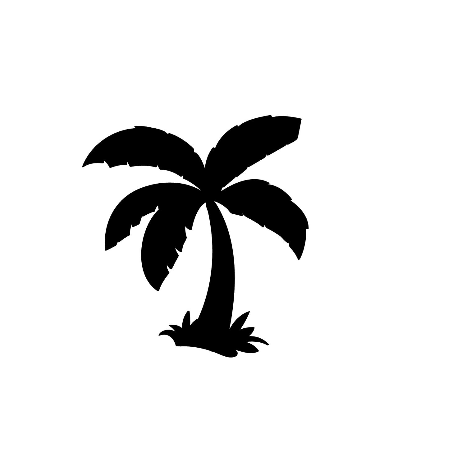 bold palm tree silhouette ideal for tropical-themed decorations and summer events