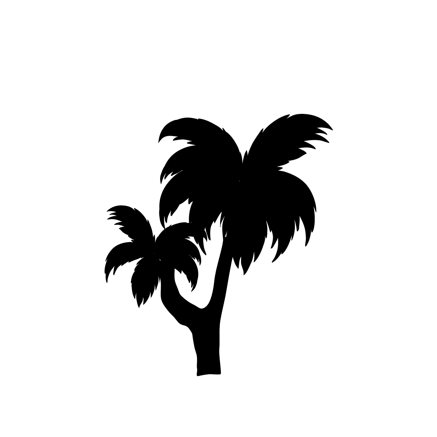 bold palm tree silhouette perfect for tropical-themed decor or summer events