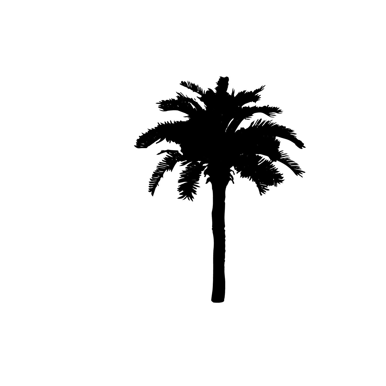 bold palm tree silhouette for tropical-themed decor and branding projects