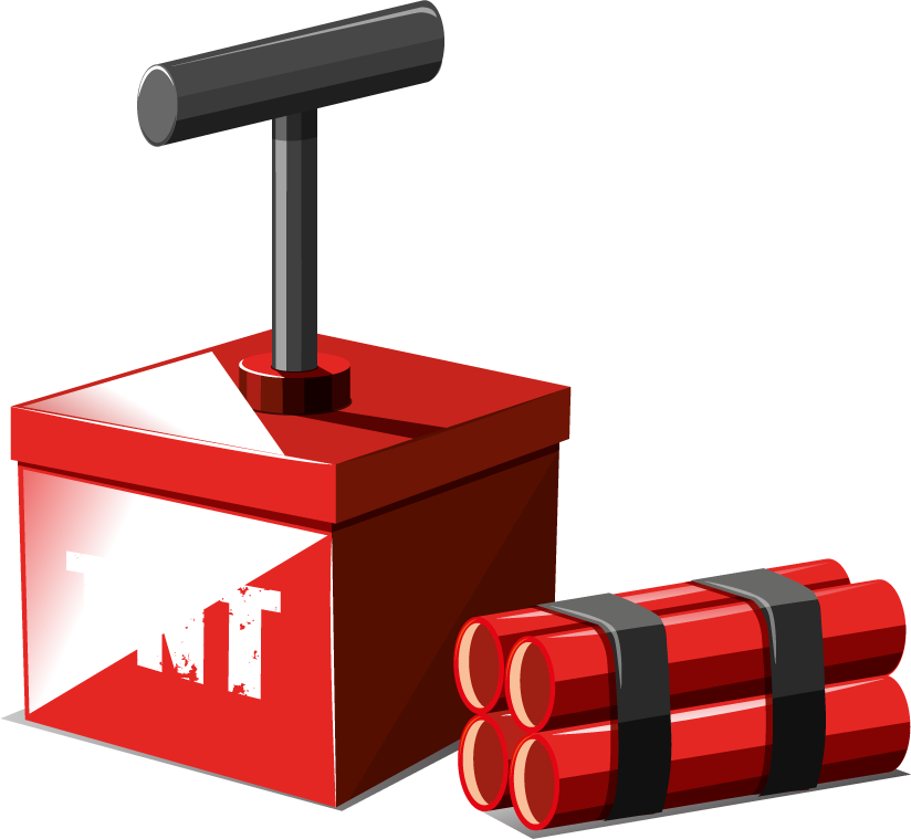bombs and explosive objects illustration featuring dynamic tnt and detonator tools for creative projects