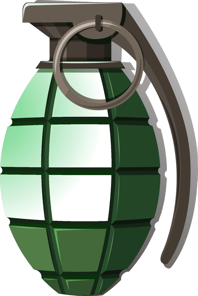 bombs and explosive objects illustration featuring a realistic grenade design with vibrant colors and detailed textures