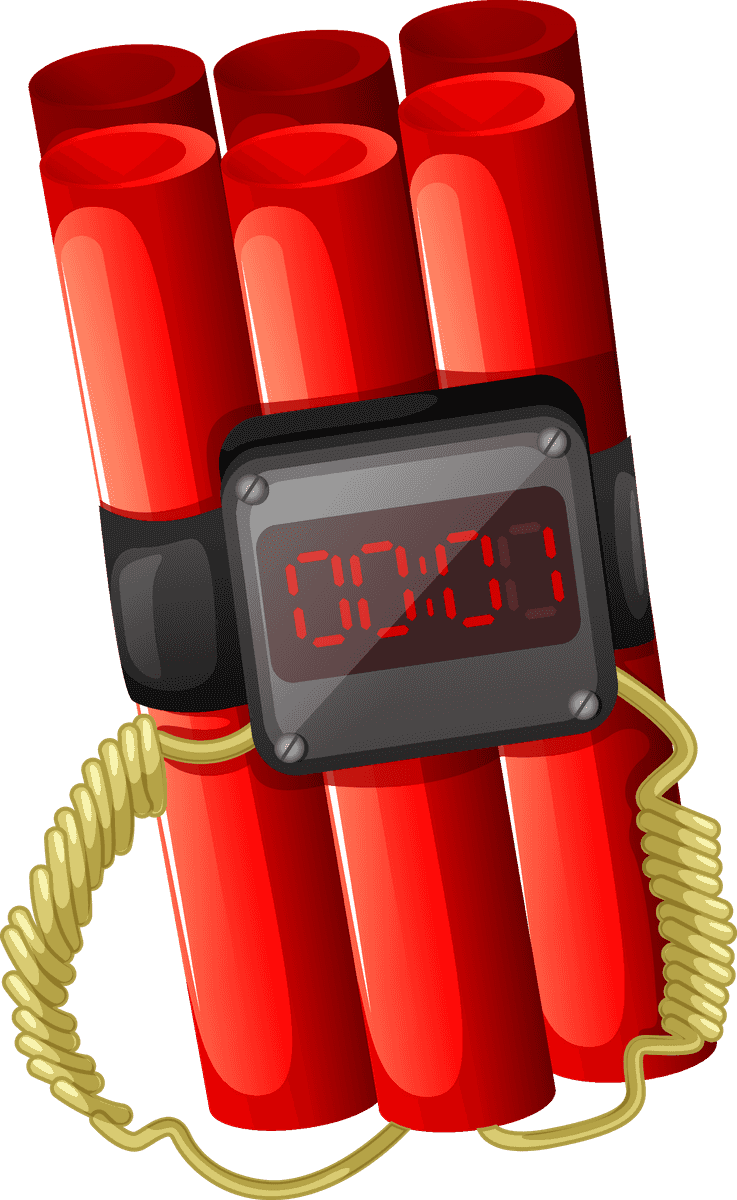 bombs and explosive objects illustration featuring dynamite with timer for action-packed scenarios