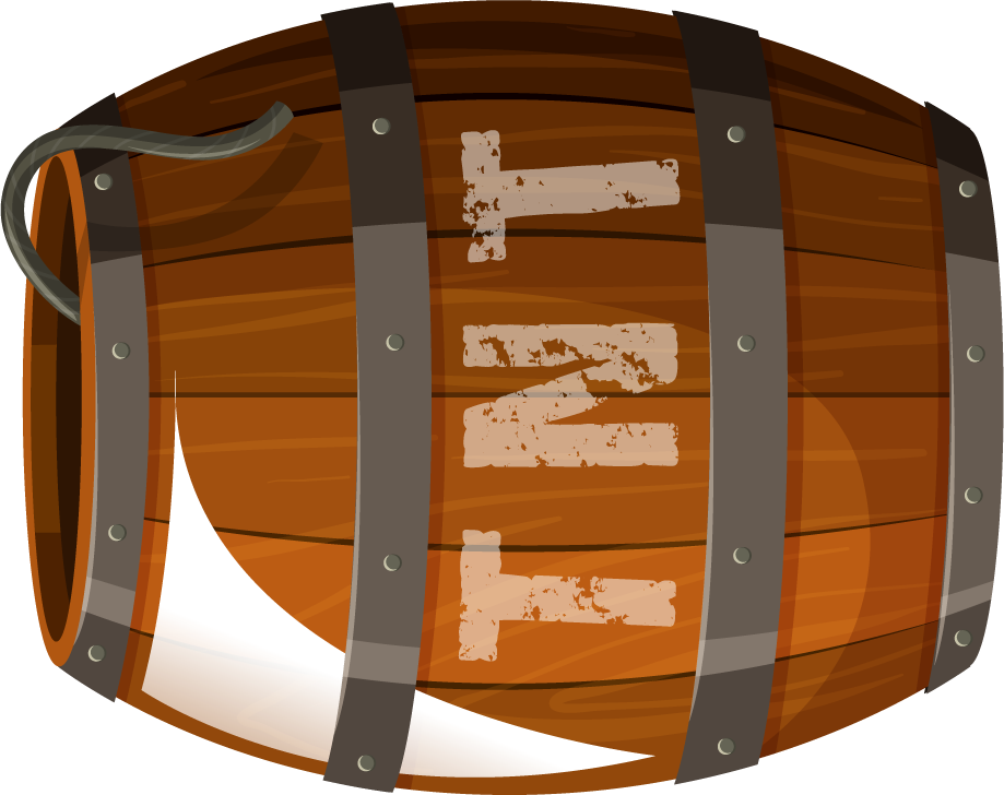 bombs and explosive objects illustration featuring a wooden barrel marked with tnt