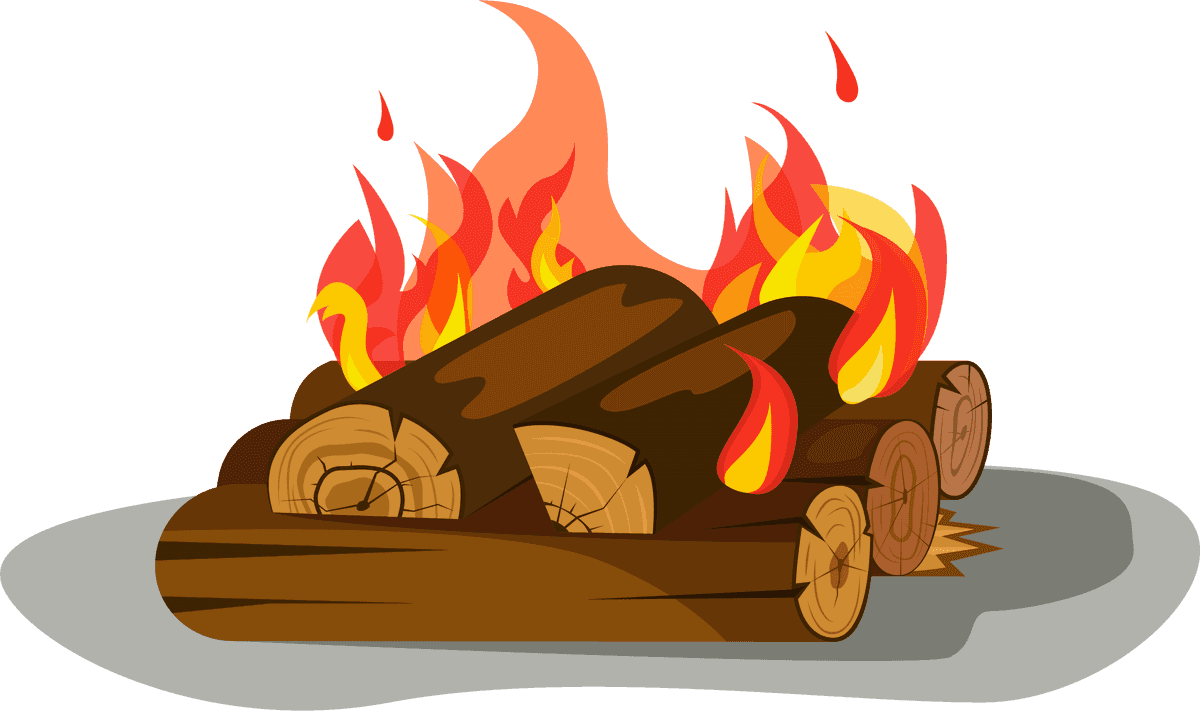 bonfire fire firewood illustration for cozy outdoor gatherings and camping