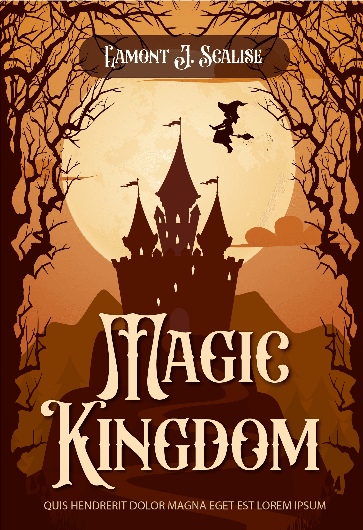 Enchanting cover for fantasy novels and children books