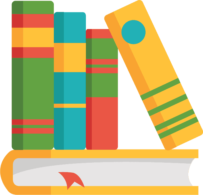 colorful book school books elements set for educational projects and learning