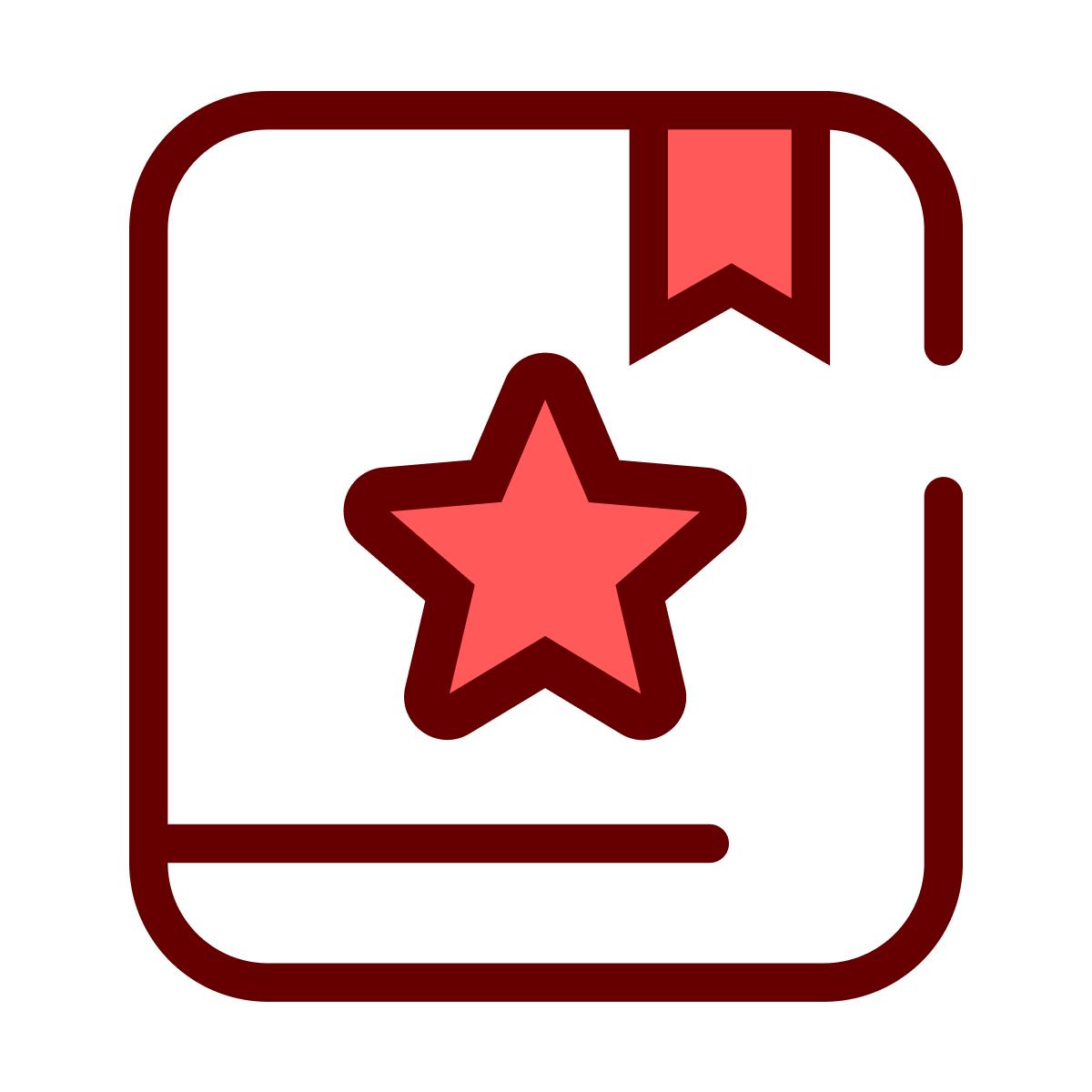 flat icon of a bookmark or favorite symbol with star in frame