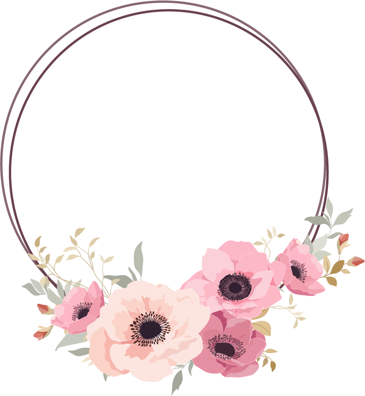 delicate decorative floral frame border for invitations and celebrations