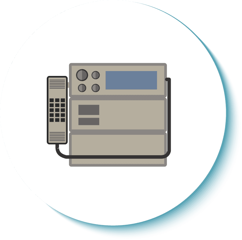 border guard icon flat illustration of communication device for security applications