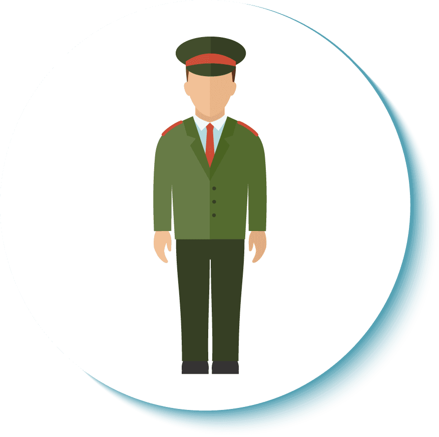 border guard icon flat illustration for security and protection applications