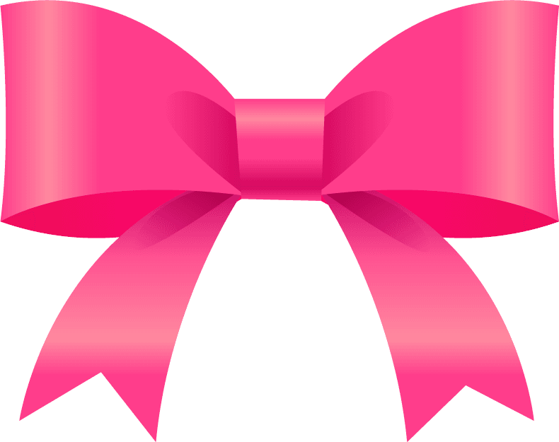 bow cartoon girl birthday objects collection